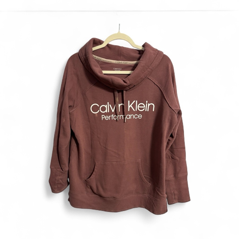 Calvin Klein mauve performance cowl neck pull over